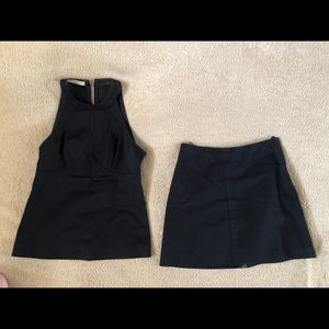 Prada navy halter mini skirt suit